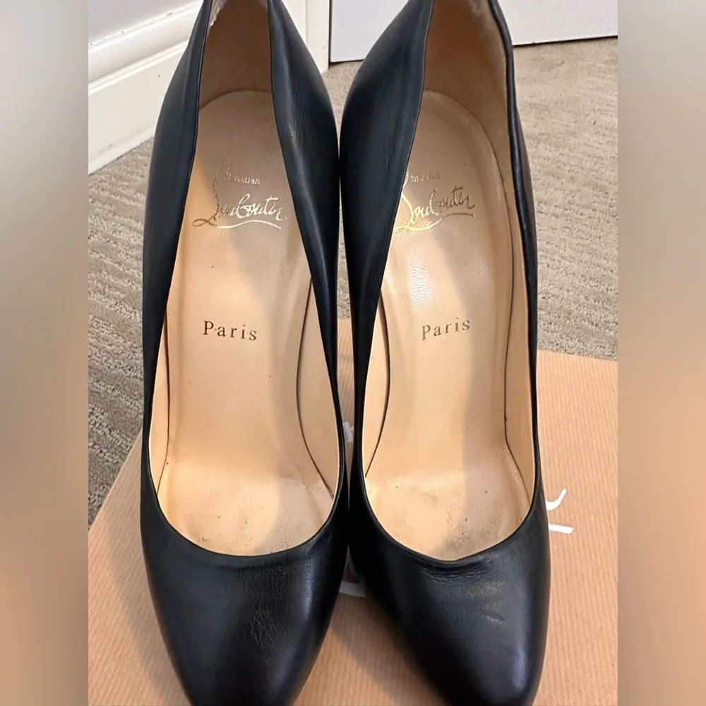 Christian Louboutin Shiny Nappa Big Lips 120 Pumps 38 Black - Picture 5 of 15